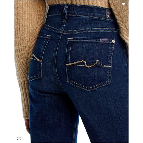 7 FOR ALL MANKIND NWT Alexa Cropped Trouser Wide Leg Raw Hem Jean // 00 - Picture 4 of 15